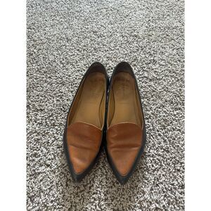 Everlane Black Cognac Leather Pointed Toe Modern Loafer Flat Italy 7.5